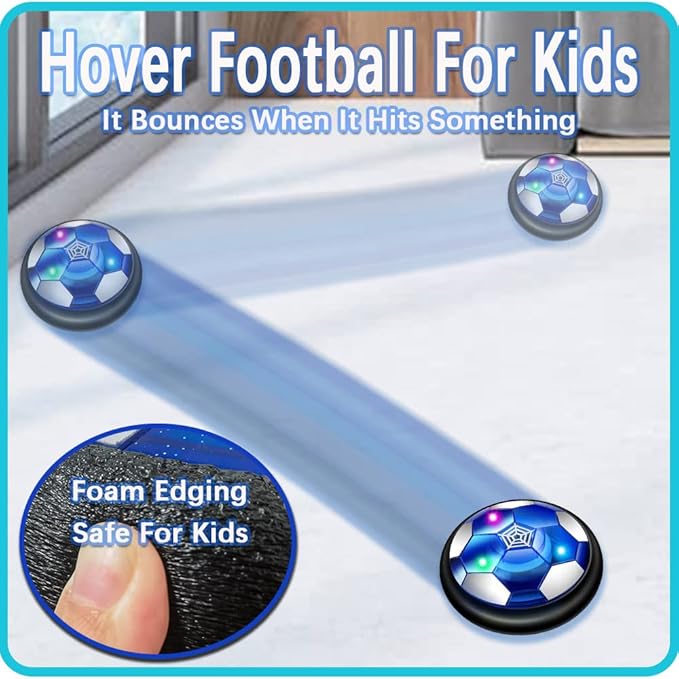 JRD&BS WINL Hover Soccer Ball Toys for Boys Girls,Rechargeable Floating Soccer Ball with Led Lights and Foam Cushion,Indoor Air Football Game for Kids Age 3-12（2Pack