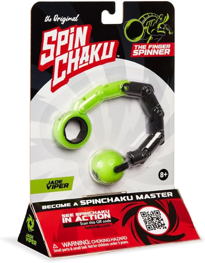 Original Finger Spinner Skill Toy for Kids & Teens, Cool Fidget Spinner for Fun Tricks, Builds Focus, Hand-Eye Coordination, Dexterity, Reflexes & Motor Skills - Jade Viper