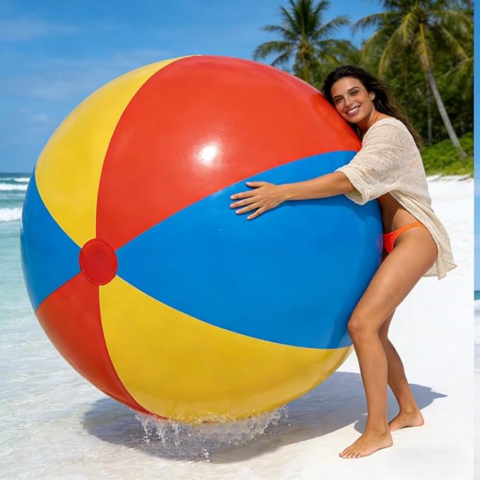 39"/59"/78" Giant Beach Balls, Inflatable Beach Ball, Beach Balls for Adults, for Summer Beach Parties, Music Festival and Festival Decorations