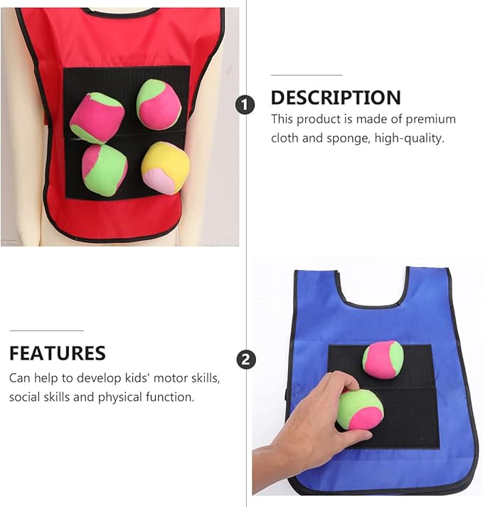 Toyvian Dodgeball Game Vests Sticky Vests Set Game Sticky Ball Random Color