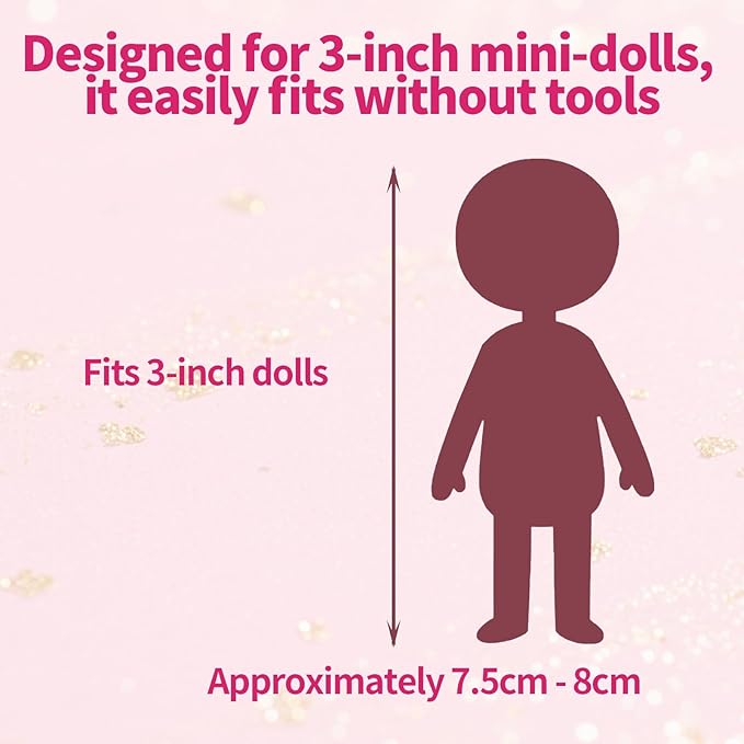 6 Sets Doll Outfits for 3 Inch Doll Pack, Mini Toys Clothes Pack with Tops & Skirts Clothing Mini Figure Costume Dress Up Accessories for Collector Display and Decoration (Pink, Red, Yellow)