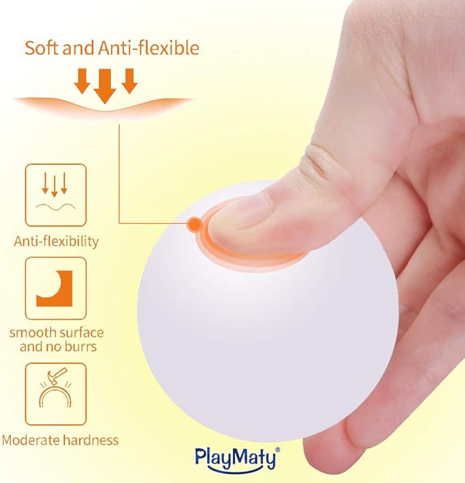 PlayMaty Colorful Pit Balls 2.1-inch Plastic Ocean Ball Crush Proof Stress Balls for Kids Pool Ball Playhouse Pit Accessories