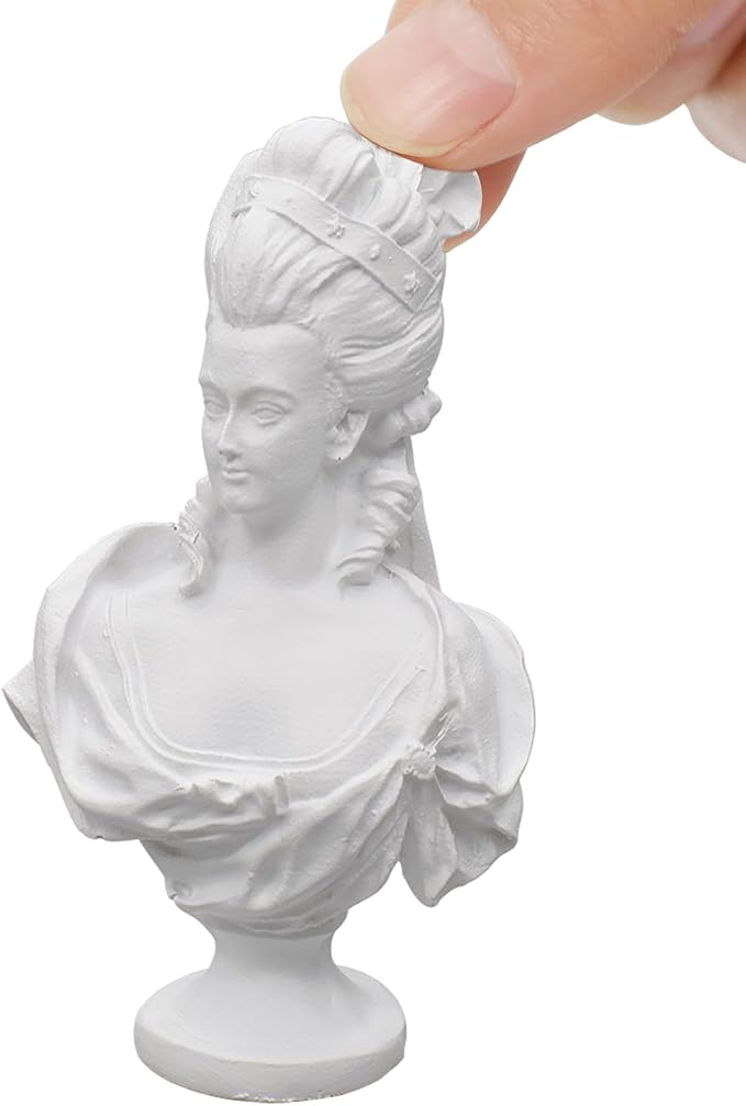 iLAND 1/12 Scale Accessories Mini Victorian Dollhouse Décor Resin Statue Marie Antoinette Queen for Vintage Miniature Doll House Accessories and Furniture Exquisite