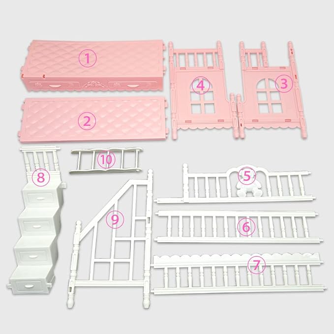 Doll Clothes and Accessories for 5.3 inch Dolls, Clothes Dress Pajamas Random in 6, Mini Supplies, Bunk Bed, Girls Granddaughter Gifts