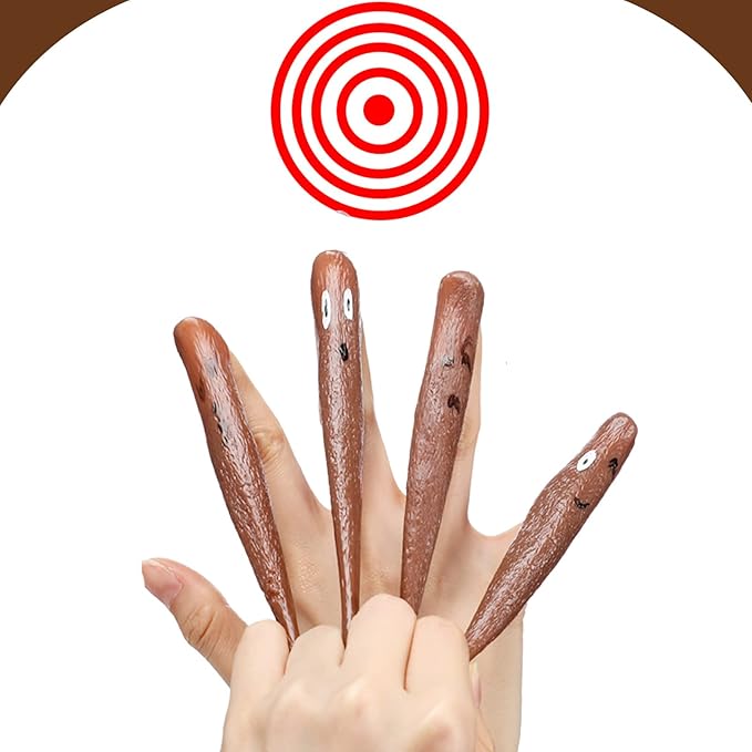 Jerify 24 Pieces Funny Stretchy Poop Finger Slingshot Toys Poop Rubber Ornament Prank Fingers Slingshot Fake Toys for Flying Game Party Favor Halloween April Fools' Day Birthday Gift