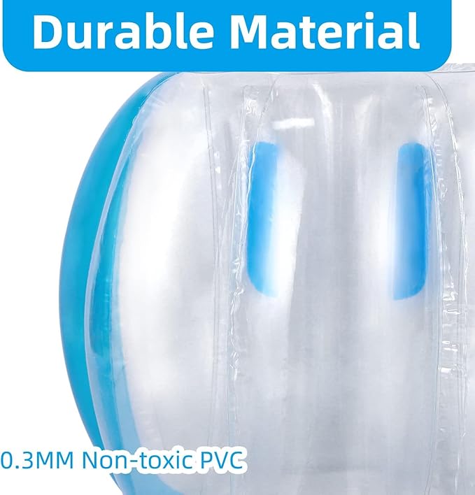 Theefun Bumper Balls 2 Pack 36inch Inflatable Sumo Ball Bopper Toys for Kids Outdoor Active Play Human Hamster Knocker Body Zorb Ball Body Bubble Soccer Ball, Blue + Blue