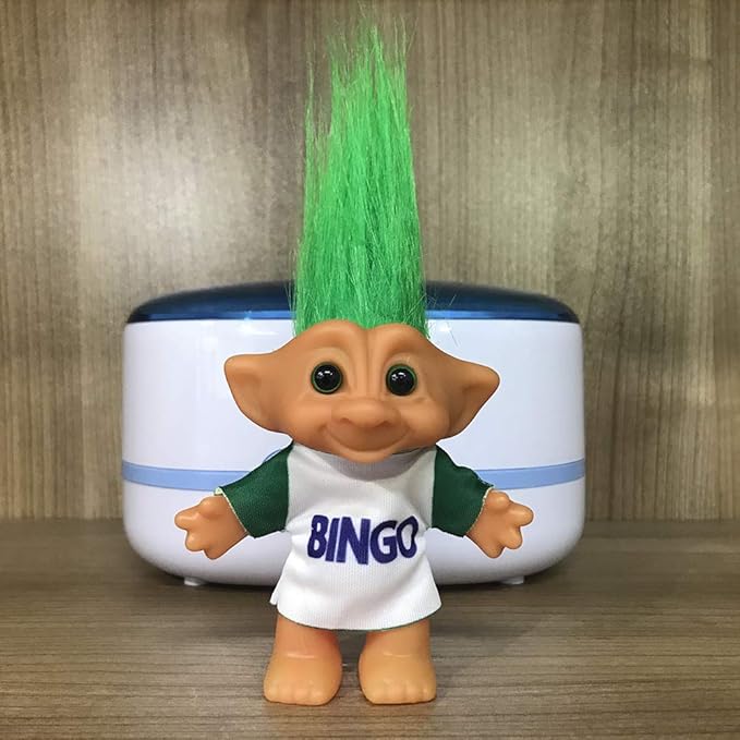 Vintage Troll Dolls, Retro Troll Doll Chromatic Adorable for Collections, School Project, Arts and Crafts, Party Favors - 7.5" Tall(Include The Length of Hair) (Green)