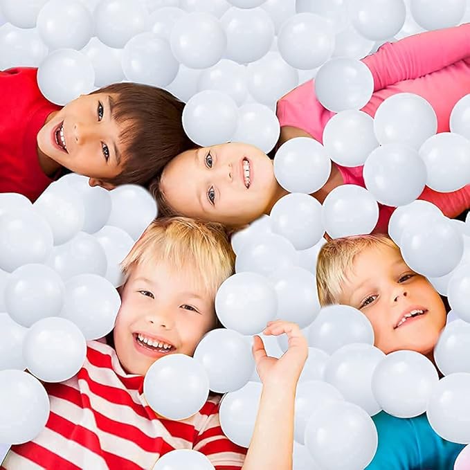 Ball Pit Balls for Kids, Plastic Refill 2.2 Inch Balls, 100 Pack, Bright Colors, Phthalate and BPA Free, Includes a Reusable Storage Bag with Zipper