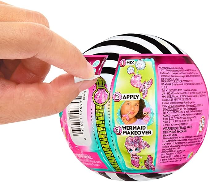 LOL Surprise Mermaids Makeover Magic Tots with DIY Wearable Lip Gloss Makeup for You and Your Doll, Fun Water Play, Gift for Kids Ages 4+ (Pack of 2)