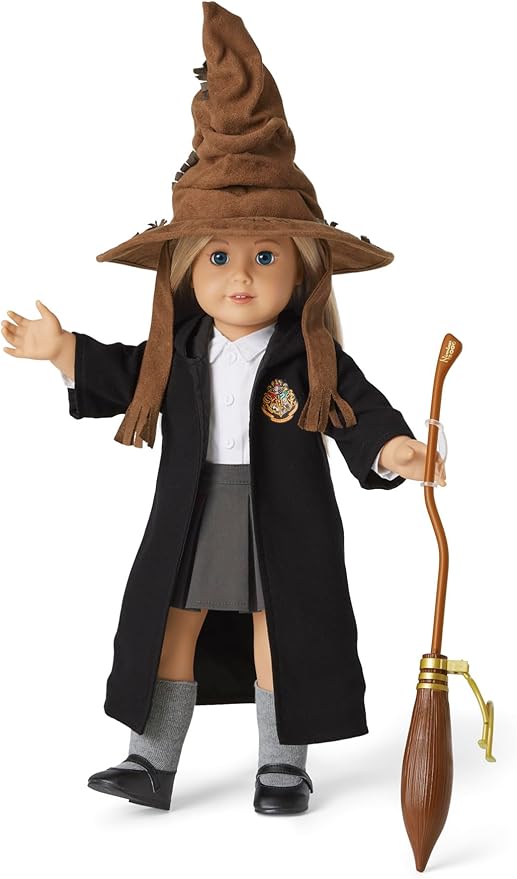 American Girl Harry Potter 18-inch Doll Accessories Hogwarts Sorting Hat plus Nimbus 2000 Broomstick, For Ages 6+