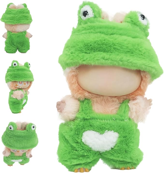 Clothes for labubu 17cm Accessories Suit Cute Clothes for Doll Dress up Animal Style Outfits (NO Doll)(Frog)