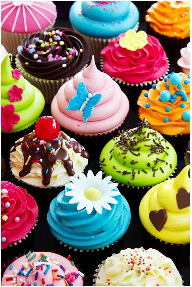 500 Pieces Assorted Cupcake Jigsaw Puzzle for Adults and Kids Big Size Gift Idea (Cupcakes)