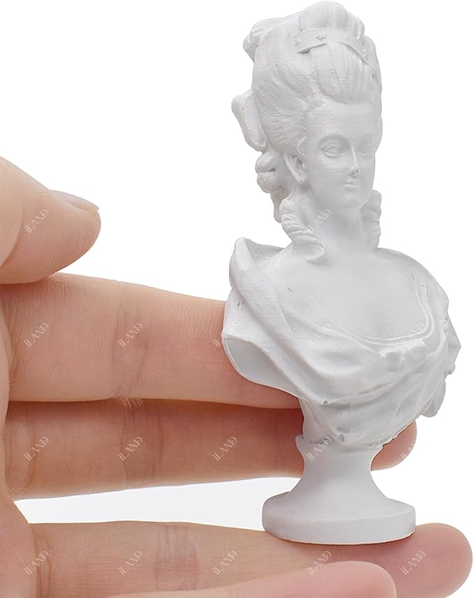 iLAND 1/12 Scale Accessories Mini Victorian Dollhouse Décor Resin Statue Marie Antoinette Queen for Vintage Miniature Doll House Accessories and Furniture Exquisite