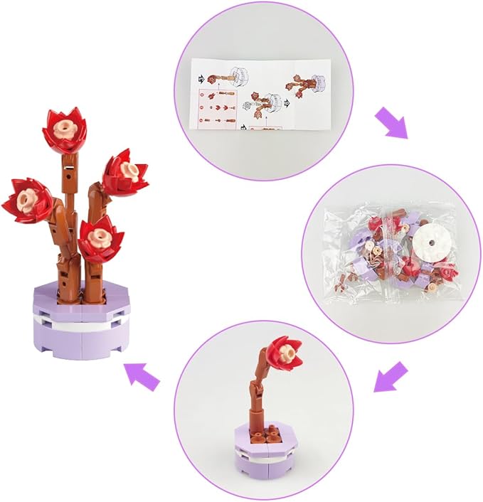 Anditoy 6 Pack Easter Eggs with Random Succulent Plants Building Block Toys Inside Blind Packaging for Kids Boys Girls Teens Easter Basket Stuffers Fillers Gifts