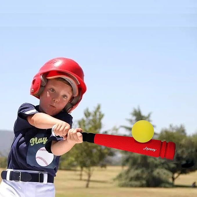 Aoneky Mini Foam Baseball Bat and Ball Set for Toddlers 1-3, Soft Safe Indoor Outdoor Toy for Kids Age 1 2 3 Years, 16.5 Inch Lightweight Batting Practice Toy, Gift for Boys Girls