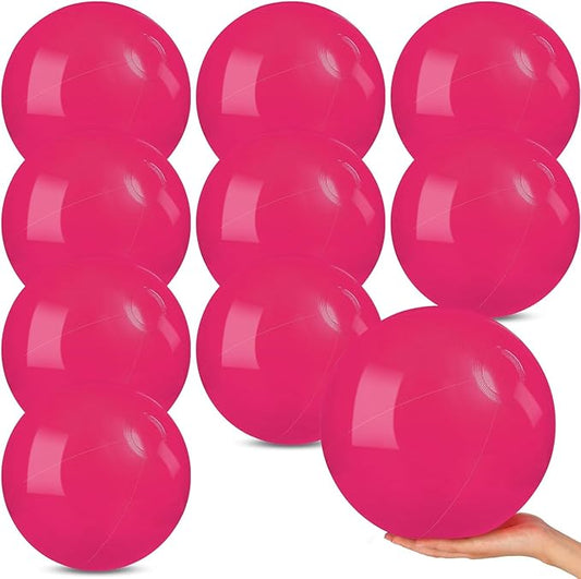 10 Pack Beach Ball - 12Inch Blow Up Beach Ball Party Supplies for Kids, Inflatable Floating Balls for Summer Pool Parties, Outdoor Activities & Birthday Decorations