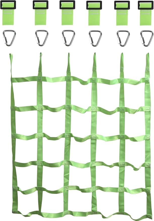 Climbing Net for Kids Outdoor,Climbing Cargo Net Kids Playground,Ninja Line Accessories For Ninja Warrior Obstacle Course For Kids,Climbing Rope Ladder for Ninja Slackline&Jungle Gyms Backyard