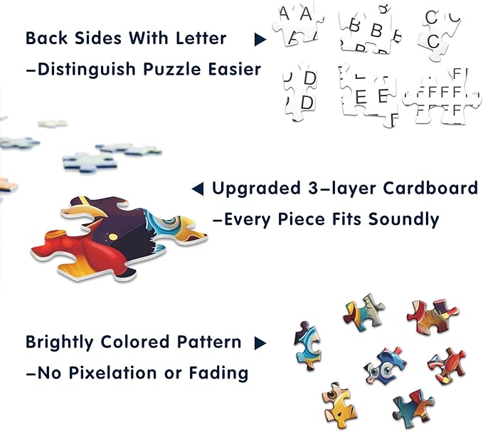 Chicken Puzzles for Adults 1000 Pieces, PICKFORU Happy Chicken Jigsaw Puzzle 1000 Pieces, Funny Rooster Hard Difficult Thanksgiving Puzzle as Wall Art
