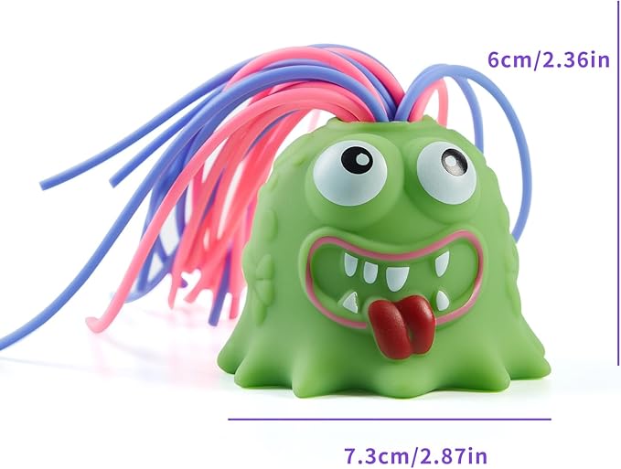 Fun Hair Pulling Fidget Screaming Monster Toys,Screaming Monster Toys,Venting Novelty Toys and Anti Worry Toys , Halloween Christmas for 3 4 5 6 7+ Kids Teen Boys Girls Gifts(4PCS)