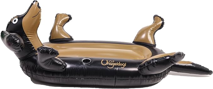 Summer Inflatable Black Dog Pool Float for Teens, Adults, and Pets