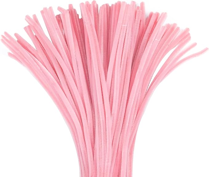 200 Pcs Pipe Cleaners, 12 Inch Long Pipe Cleaners Craft Supplies, Colorful Pipe Cleaners Pastel for Halloween Decoration, Christmas Day and Valentine’S Day DIY Art Creative Crafts (Light Pink)