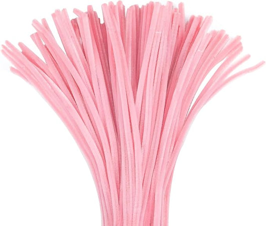 200 Pcs Pipe Cleaners, 12 Inch Long Pipe Cleaners Craft Supplies, Colorful Pipe Cleaners Pastel for Halloween Decoration, Christmas Day and Valentine’S Day DIY Art Creative Crafts (Light Pink)