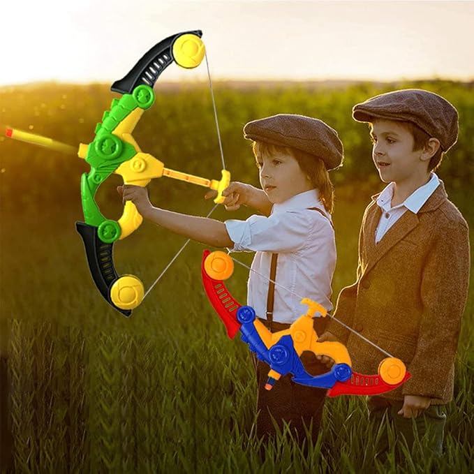Soft Arrow Bow Set for Kids Beginner, Easy Foam Archery Kit for Starters, with 4 Soft Darts Arrows, Safe Outdoor Indoor Shooting Games Activity for Toddler Boys Girls