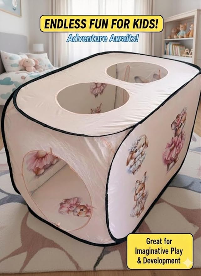 Pop Up Kids Play Tent – Foldable Playhouse for Boys, Girls, Toddlers & Babies with Carry Bag, 44 X 27'' Polyester, See-Through Breathable Mesh, Ideal for Birthday Gift, Kids Tent Indoor Outdoor
