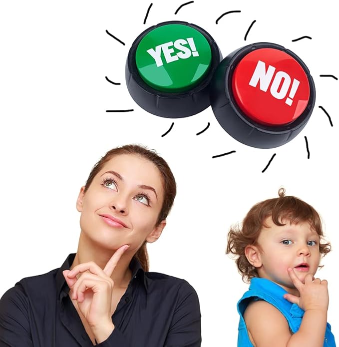 MyMealivos Funny Buzzer Button Toy - Gag Gifts, Game Addition, Stocking Stuffer (Yes No)