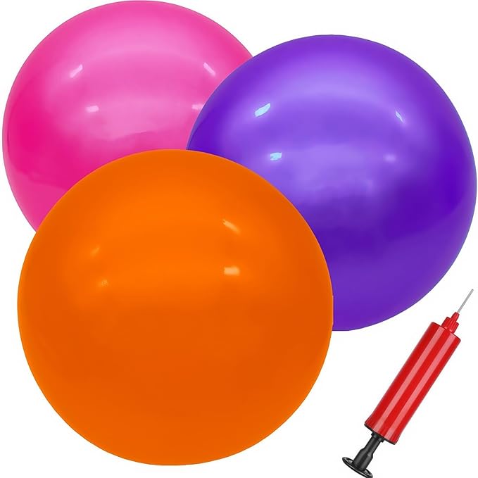 3 Pcs Inflatable Playground Balls 9 Inch Bouncy Balls with Hand Air Pump for Indoor Outdoor Play Balls for Kids