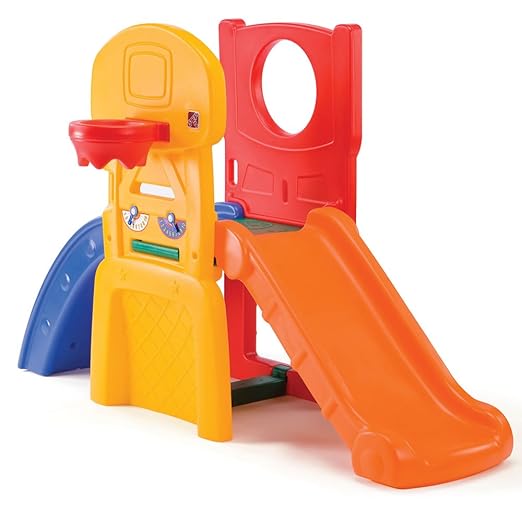 Step2 All-Star Sports Climber, Kids Indoor/Outdoor Playset, Backyard Playground Set, Slides, Climbing, Basketball Hoop, Football Toss, Soccer Goal, Balls Included, Jungle Gym, Toddlers 3-6 Years Old