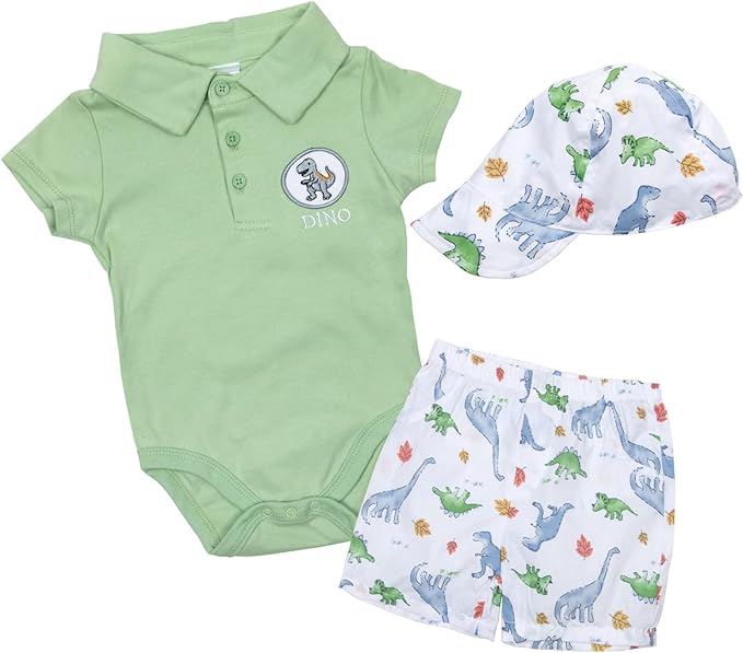 Reborn Baby Dolls Clothes 22 inches Boy Outfit Accessories for 18-22 inches Reborn Dolls Baby Boy Doll Clothes Green 3 pcs Set