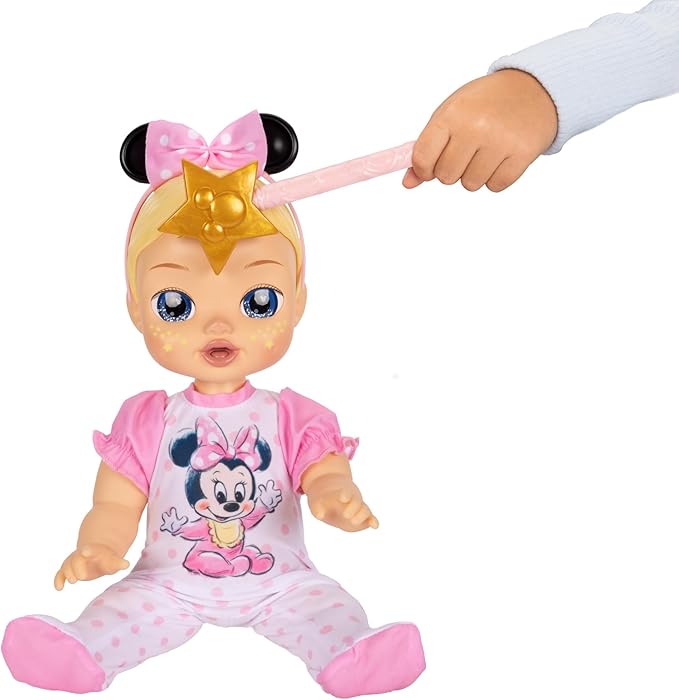 Disney Darlings 13-Inch Interactive Baby Doll – Magical Lights, Sounds, Music & Wand – Minnie-Inspired Nurturing Doll with Accessories – Multiple Skin Tones, Eye Colors – Ages 2 and Up