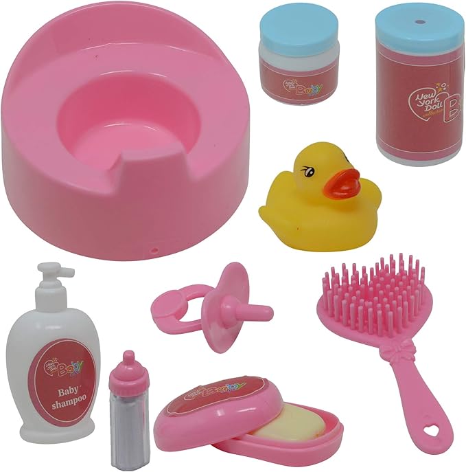 The New York Doll Collection Baby Doll Feeding & Caring Accessory Set in Zippered Carrying Case