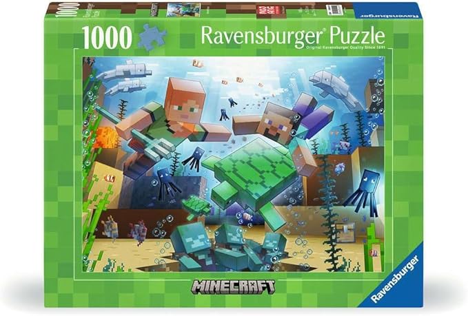 Ravensburger Mojang Minecraft Mosaic 1000 Piece Jigsaw Puzzle for Adults - 12000421 - Handcrafted Tooling, Made in Germany, Every Piece Fits Together Perfectly