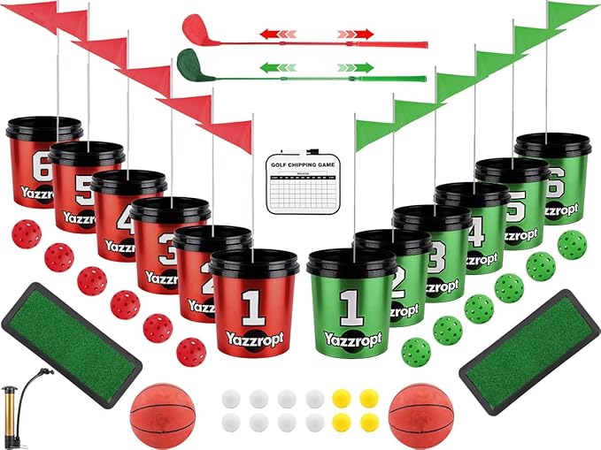 Giant 3-in-1 Outdoor Backyard Party Game Set – Bucket Golf, Yard Pong Basketball & Toss Games – Large Outdoor/Indoor Lawn Games for Adults & Families, Beach & Camping