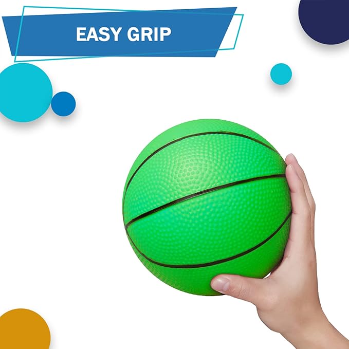 6 INCH PVC Mini Basketball for Indoor Mini Hoops, Soft 6" Rubber Replacement for Over Door Hoops, Ideal for Adults & Kids