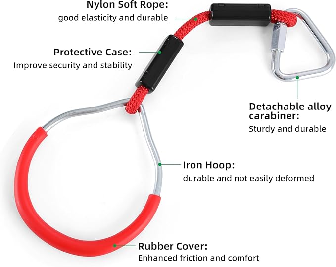 PELLOR Hanging Ninja Rings, Fitness Gymnastic Rings Backyard Playground Training Equipment Play Set for Kids Adult, Ninja Warrior Obstacle Course Accessories