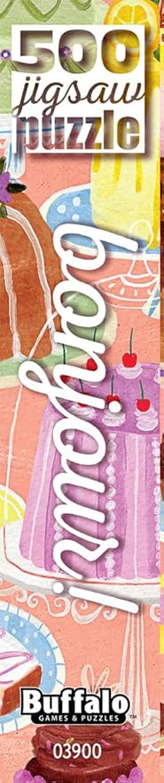 Buffalo Games - Jenny Miriam - Bonjour - Cakes Galore! - 500 Piece Jigsaw Puzzle for Adults - Challenging Puzzle Perfect for Game Nights - Finished Size is 21.25 x 15.00