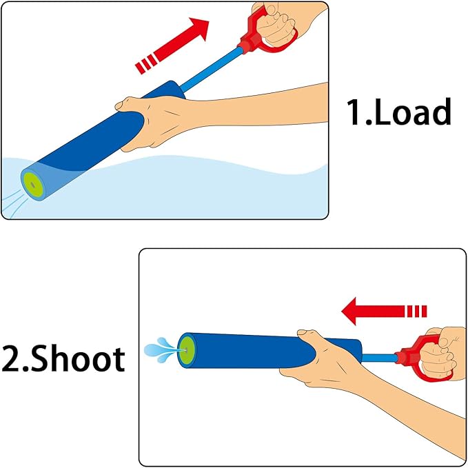 Water Guns Shooter 6 Pack, Super Foam Soakers Blaster Squirt Guns, Pool Noodles Toy with Plastic Handle Summer Swimming Beach Garden Fighting Game,Outdoor Toys for Kids Boys Girls Adults