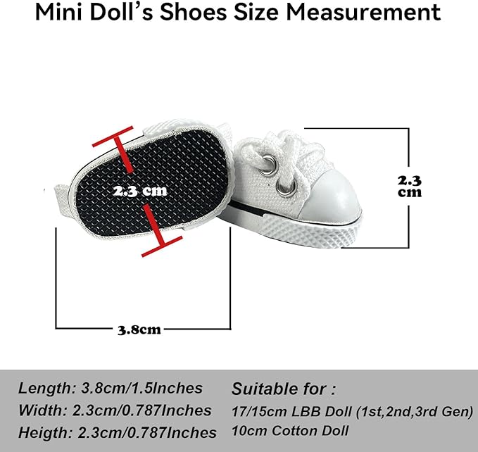 3pcs Doll Accessories Set for 17cm Lububu Doll Included Mini Backpack, Canvas Shoes, and Mini Glasses, Adorable Dress Up Accessories for 6.7 inches 1st/2nd/3rd Gen Figures (Backpack - Blue)