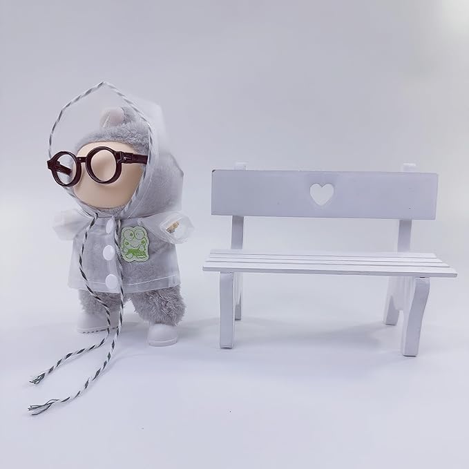 17cm Doll Clothes Set, Stylish Raincoat Doll Outfits with White Shoes, Black Glasses (No Dolls)