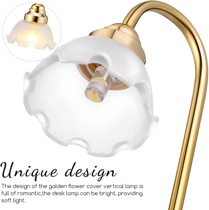 Toyvian 2pcs Miniature Dollhouse Lamp, Dollhouse Lights, 1 12 Scale Accessories Floor Lamp, LED Miniature Doll House Lights Battery Operated for Doll House Lighting