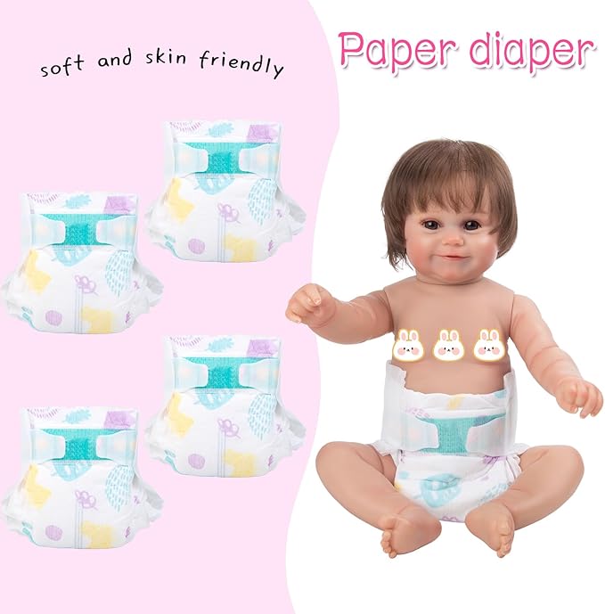 Reborn Baby Doll Clothes 11pcs Pink Dress for 17-22 Inch Reborn Dolls Baby Girl Clothes Diaper Soft Bed Accessories
