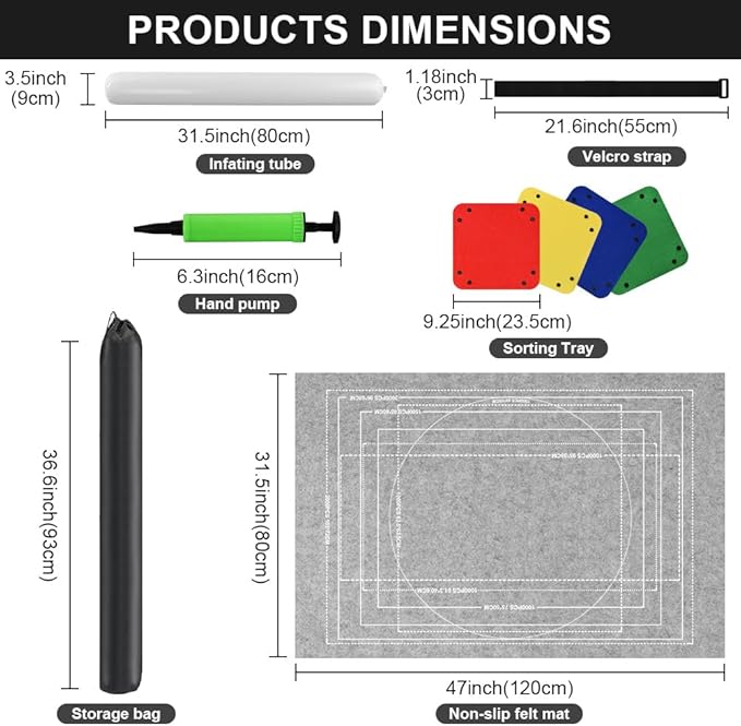 Ainiv Jigsaw Puzzle Mat Roll Up 2000 Pieces, 47” x 31.5” Portable Felt Puzzles Board with 4 Sorting Trays & Travel Storage Bag, Jigsaw Saver Pad Keeper for Adults Teens, Gray