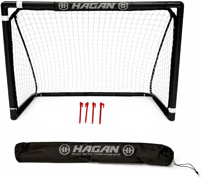 Hagan Hockey Mini Soccer Starter Kit - Portable Indoor and Outdoor Goals Combo for Backyard Fun and Training - Includes 2 Durable Nets and Premium Balls for Endless Play
