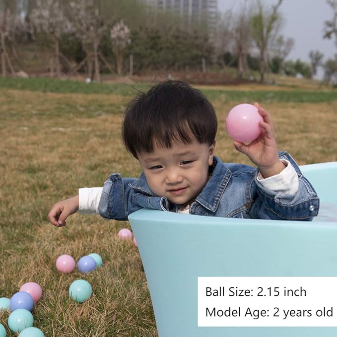 MoonxHome Ball Pit Balls for Toddlers, BPA Free Crush Proof Plastic Toy Balls for Ball Pit, Children's Pool Water Toys, Macaron Ocean Balls for Play Tent 2.15 Inch Pack of 100 200 500 800 1000