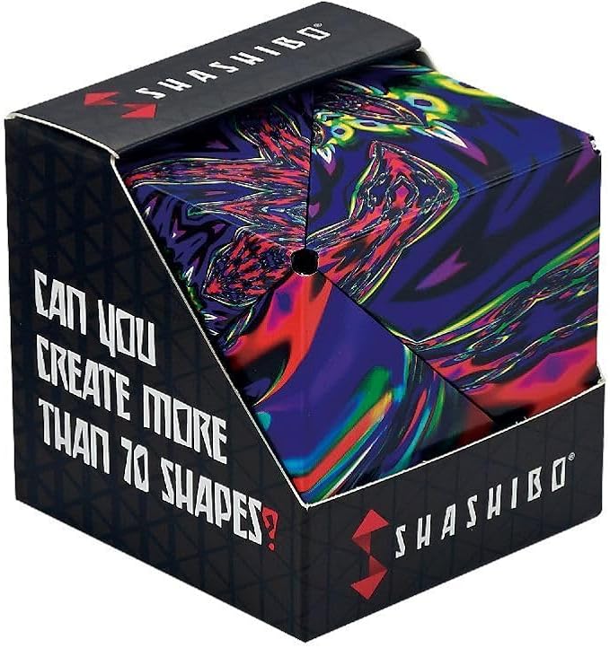 Shashibo Shape Shifting Box - STEM Fidget Toy with Ultra Strong Magnets - Sensory Puzzle Cube Transforms Into 100+ Shapes, Easter Basket Stuffers Gift for Kids, Teens, and Adults (Chaos)