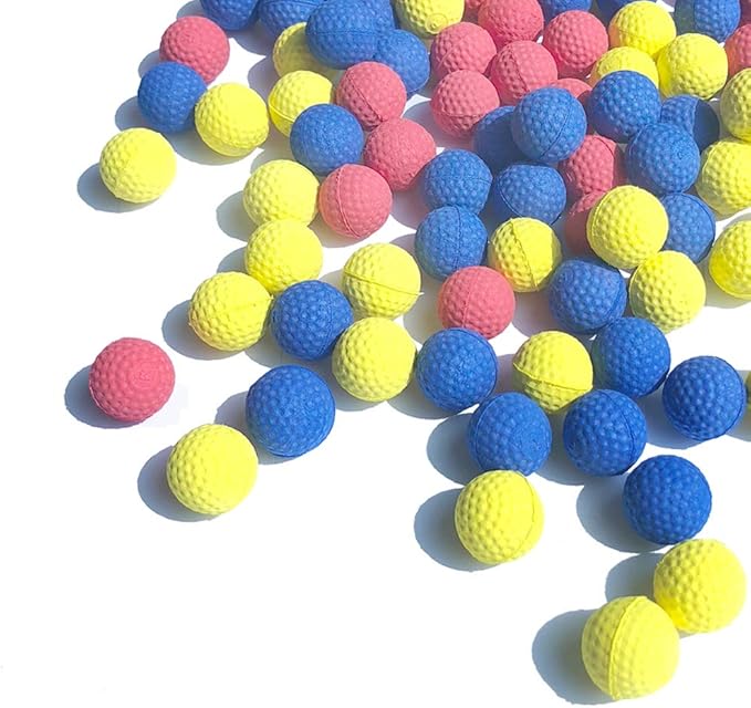 Taken All Rival 100-Round Refill Pack, Replace Round Balls Foam Bullet Balls for Children Kids Toy Guns. (Mix Color)