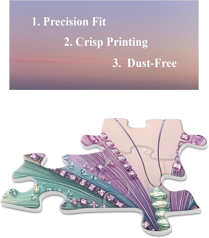 Fantasy Crystal Butterfly Puzzles for Adults 1000 Pieces, Beautiful Jewels of The Fluttering Wings Jigsaw Puzzle, Colorful Wings Flower Puzzles as Home Decor